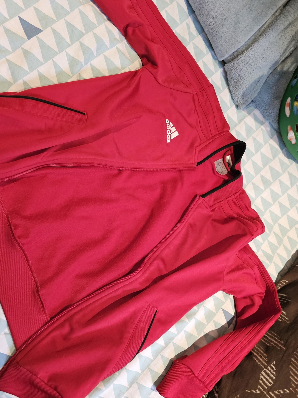 adidas Girls Bright Pink Full-Zip Track Jacket